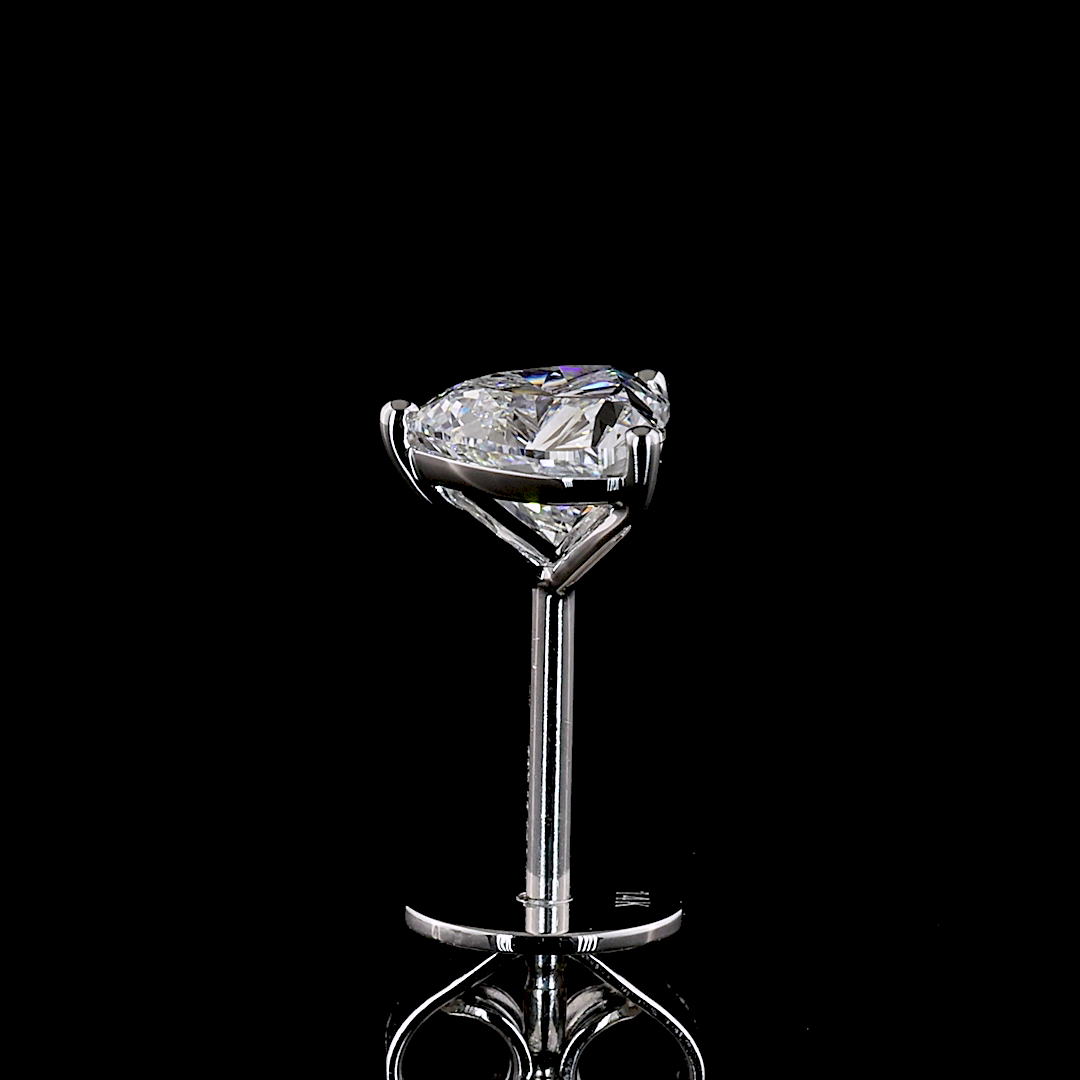 1.09 CT Heart Lab Grown Diamond Martini Earrings in 14K White Gold