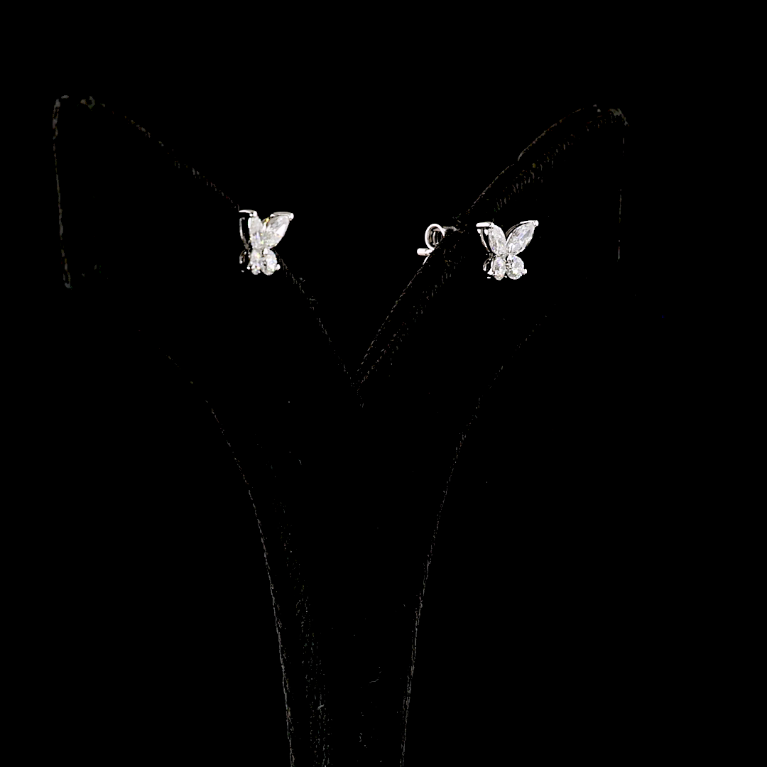 0.68 CT Marquise Lab Grown Diamond Stud Earrings in 14K White Gold