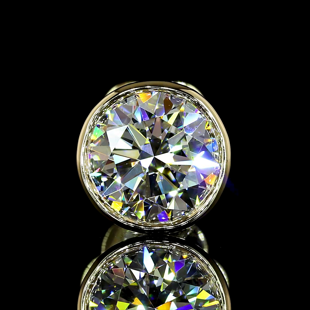 2.02 CT Round Lab Grown Diamond Stud Earrings in 14K Yellow Gold