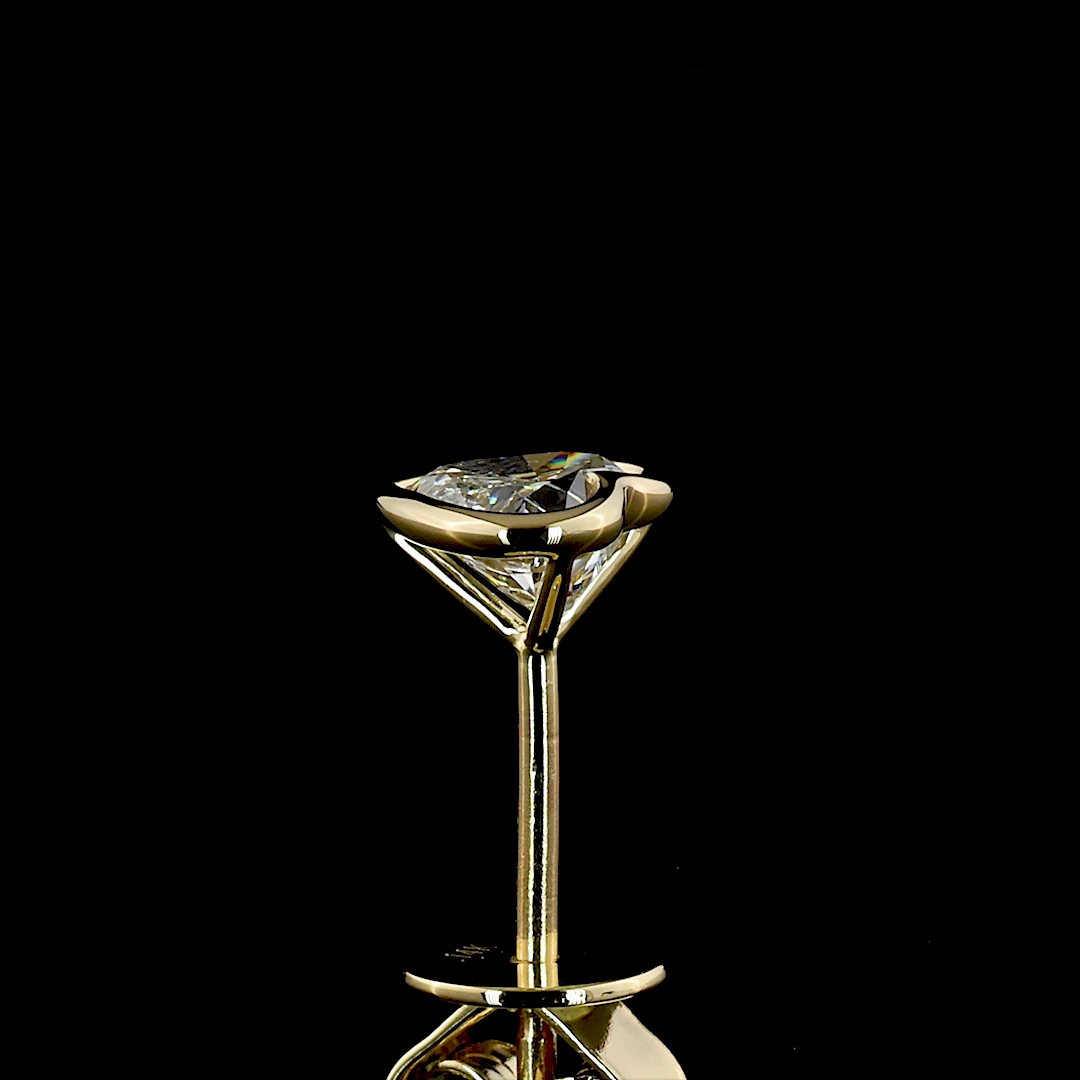 1.03 CT Heart Lab Grown Diamond Stud Earrings in 14K Yellow Gold