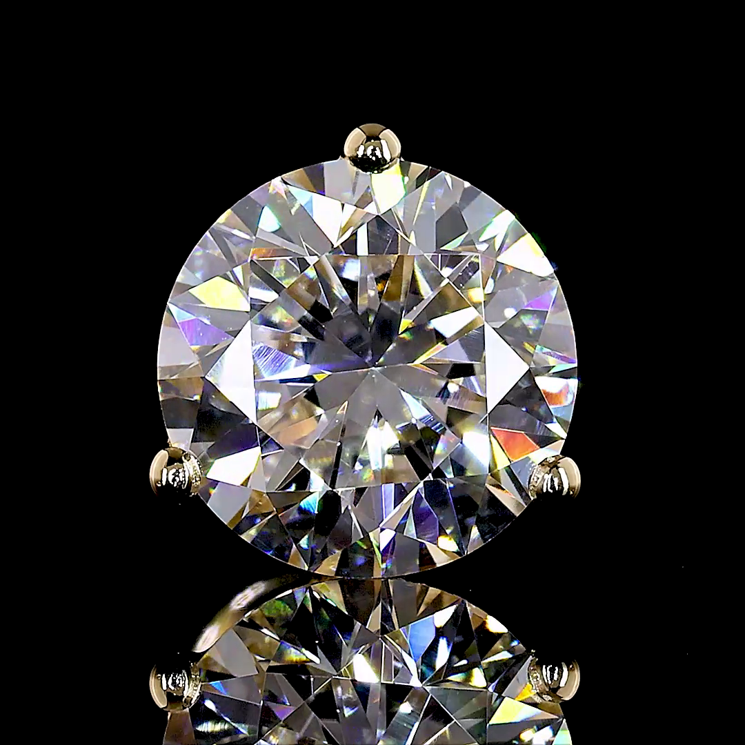 2.55 CT Round Lab Grown Diamond Martini Earrings in 14K Yellow Gold