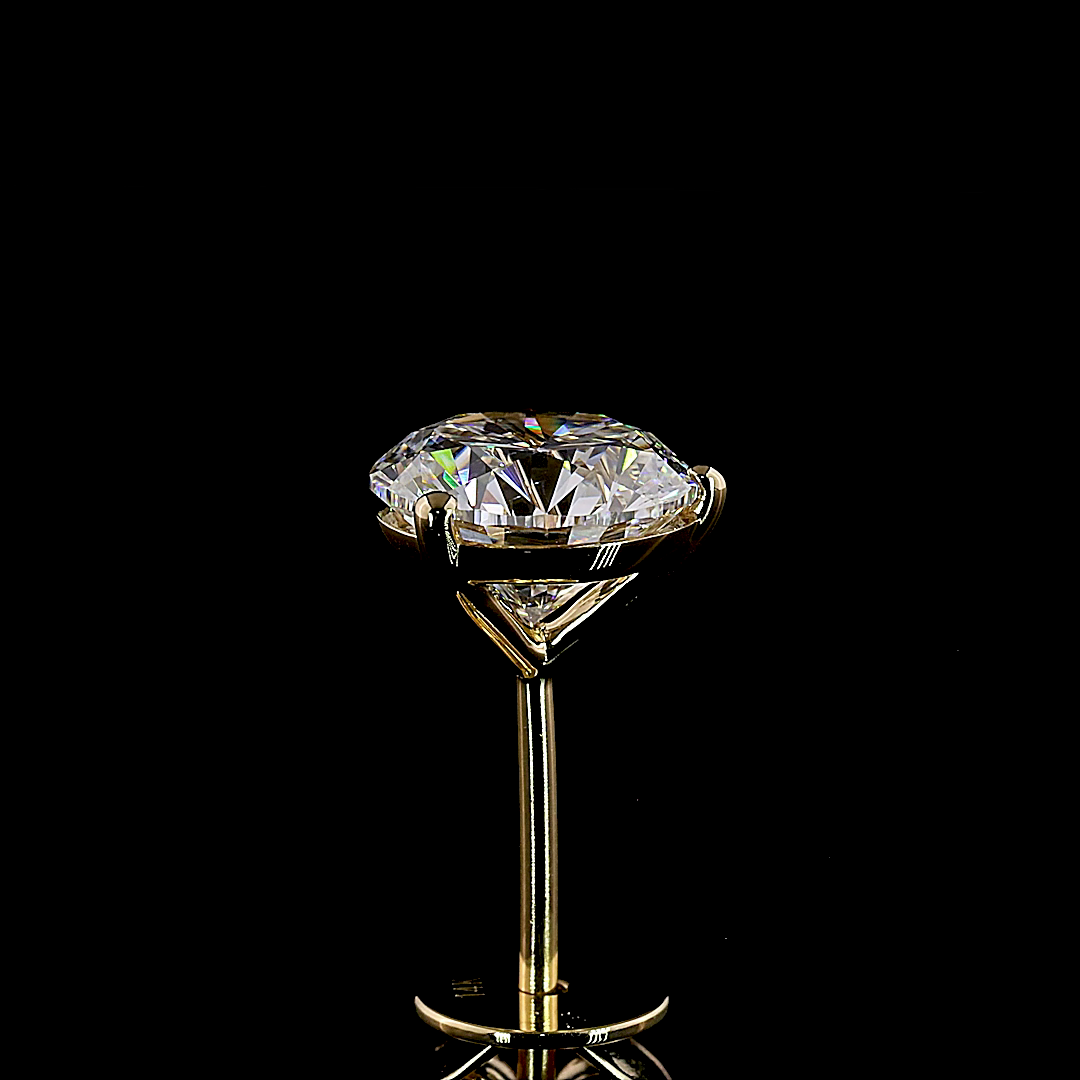 2.55 CT Round Lab Grown Diamond Martini Earrings in 14K Yellow Gold