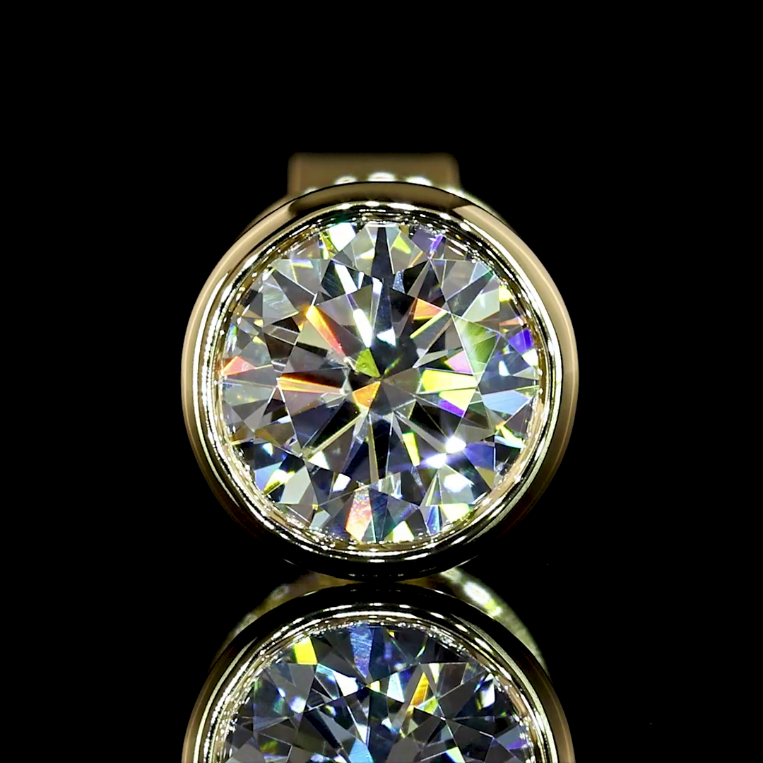 1 CT Round Lab Grown Diamond Stud Earrings in 14K Yellow Gold