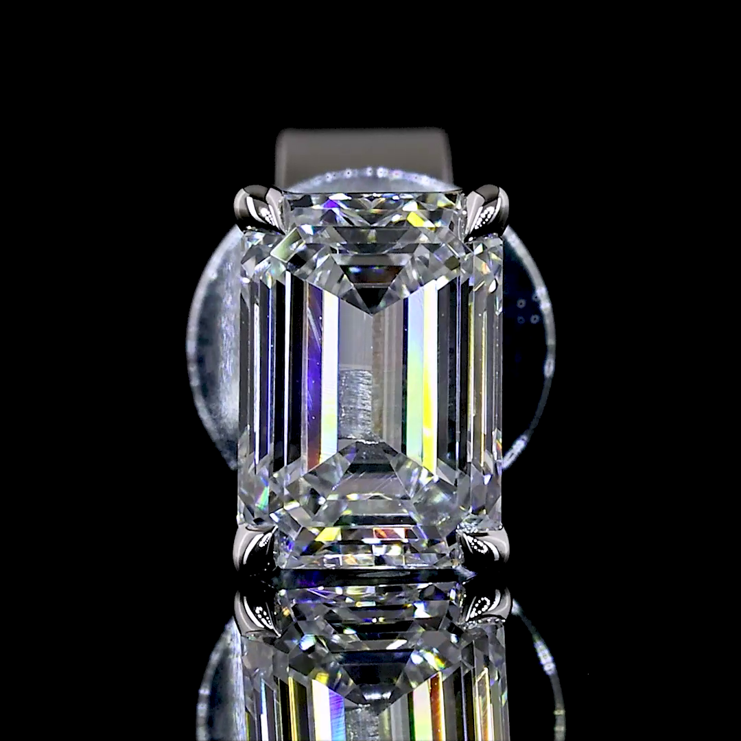 1.06 CT Emerald Lab Grown Diamond Stud Earrings in 14K White Gold