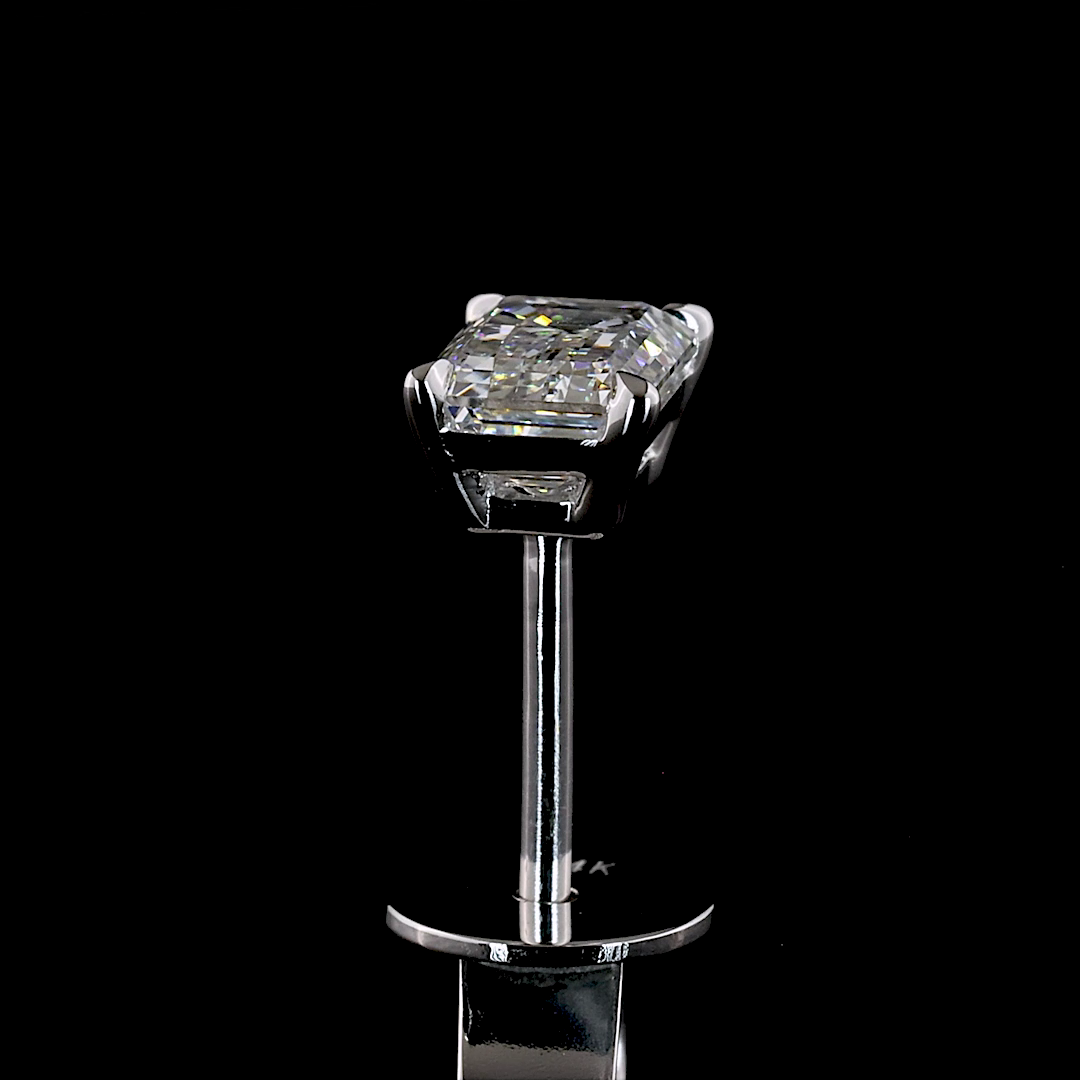 1.06 CT Emerald Lab Grown Diamond Stud Earrings in 14K White Gold