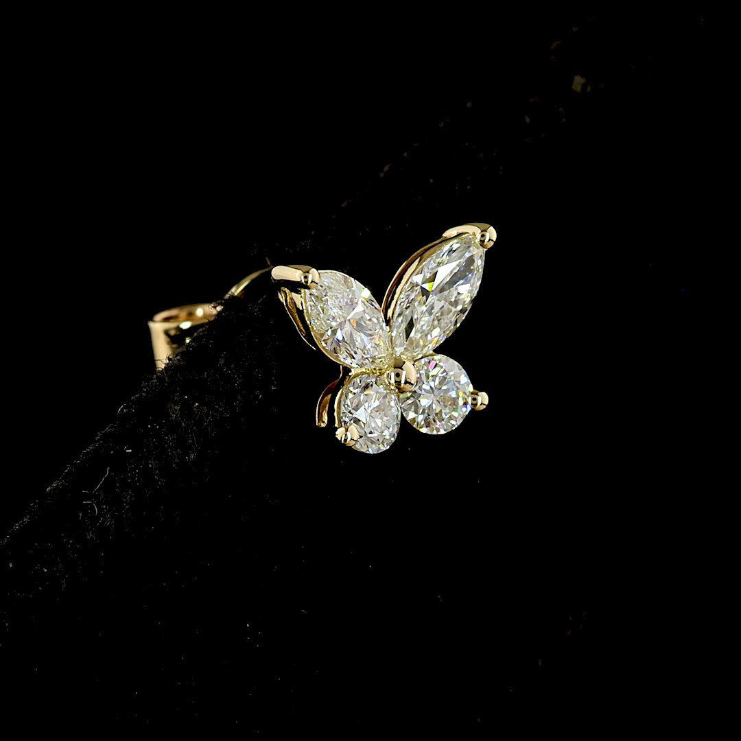 0.66 CT Marquise Lab Grown Diamond Stud Earrings in 14K Yellow Gold