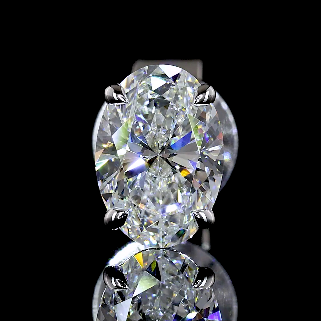 1.09 CT Oval Lab Grown Diamond Stud Earrings in 14K White Gold