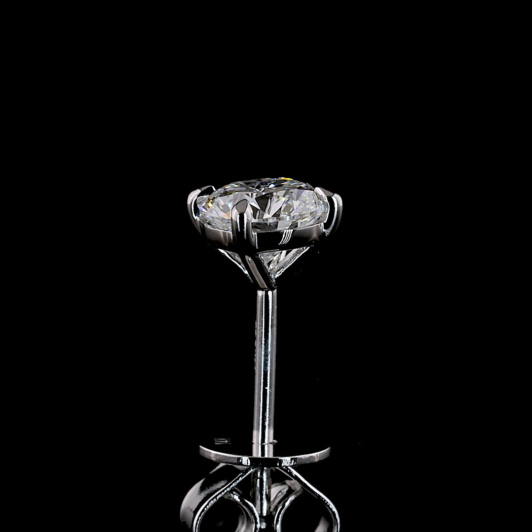 1.55 CT Round Lab Grown Diamond Stud Earrings in 14K White Gold