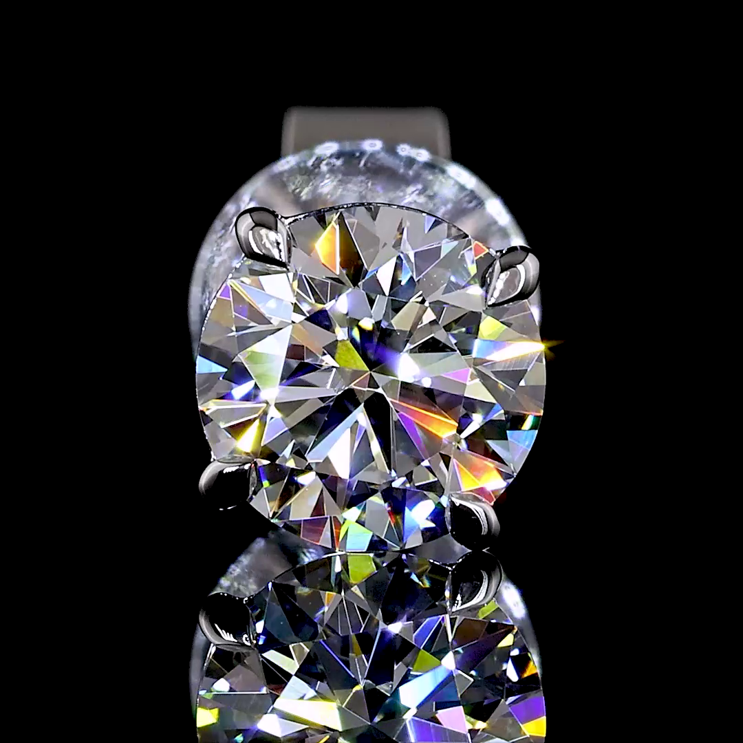 1.06 CT Round Lab Grown Diamond Stud Earrings in 14K White Gold