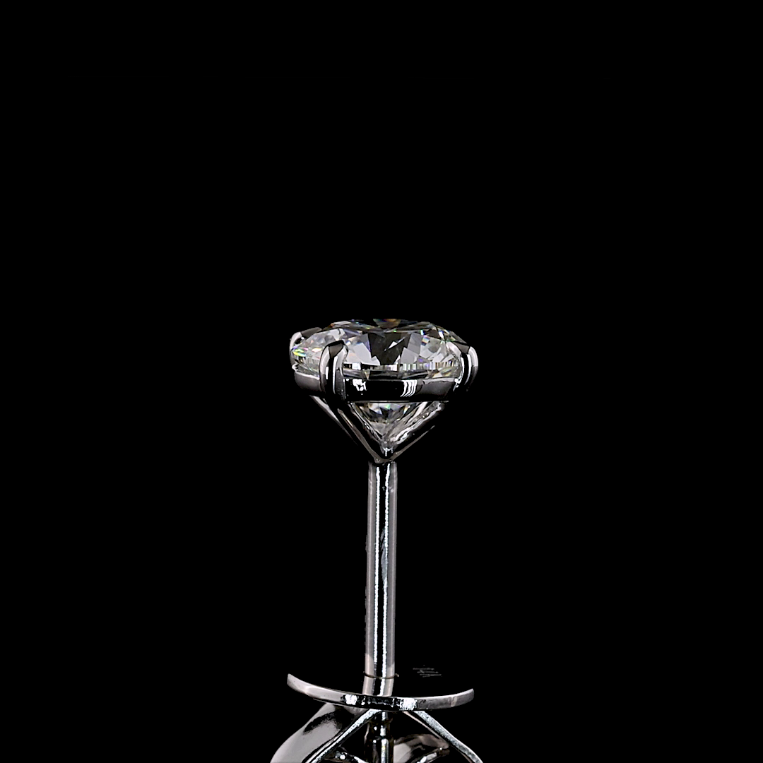 1.06 CT Round Lab Grown Diamond Stud Earrings in 14K White Gold