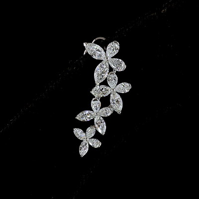 1.32 CT Marquise Lab Grown Diamond Crawler Earrings in 14K White Gold