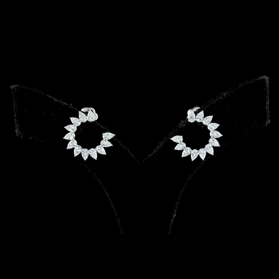 2.75 CT Pear Lab Grown Diamond Designer Earrings in 14K White Gold