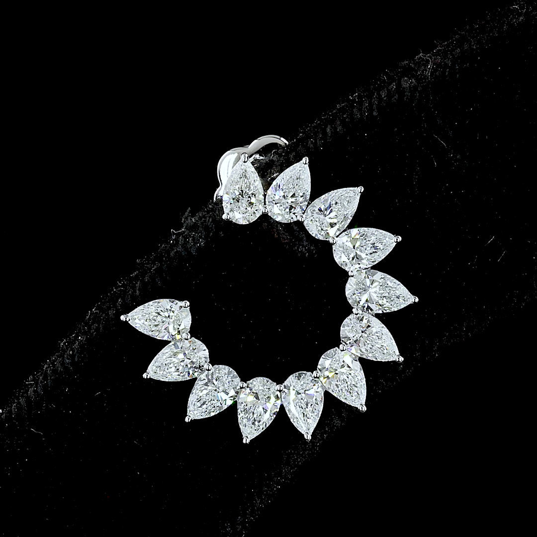 2.75 CT Pear Lab Grown Diamond Designer Earrings in 14K White Gold