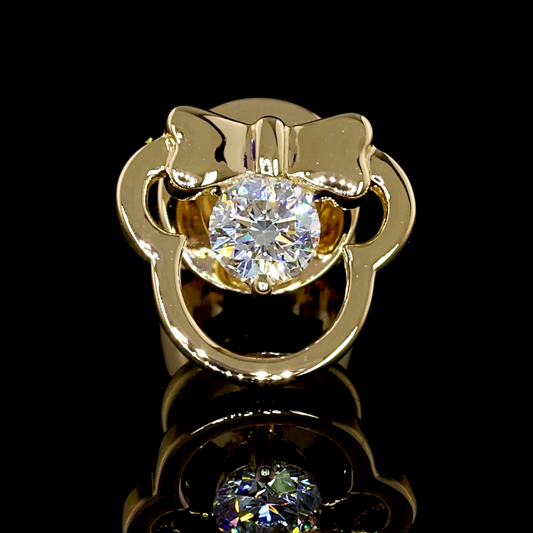 0.11 CT Round Lab Grown Diamond Stud Earrings in 18K Yellow Gold