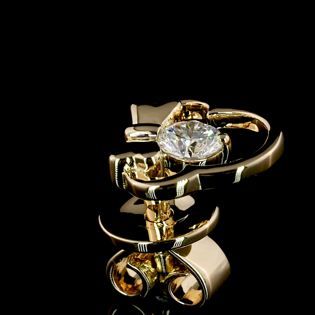 0.11 CT Round Lab Grown Diamond Stud Earrings in 18K Yellow Gold