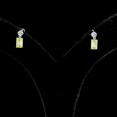 1.14 CT Round Lab Grown Diamond Drop Earrings in 14K White Gold
