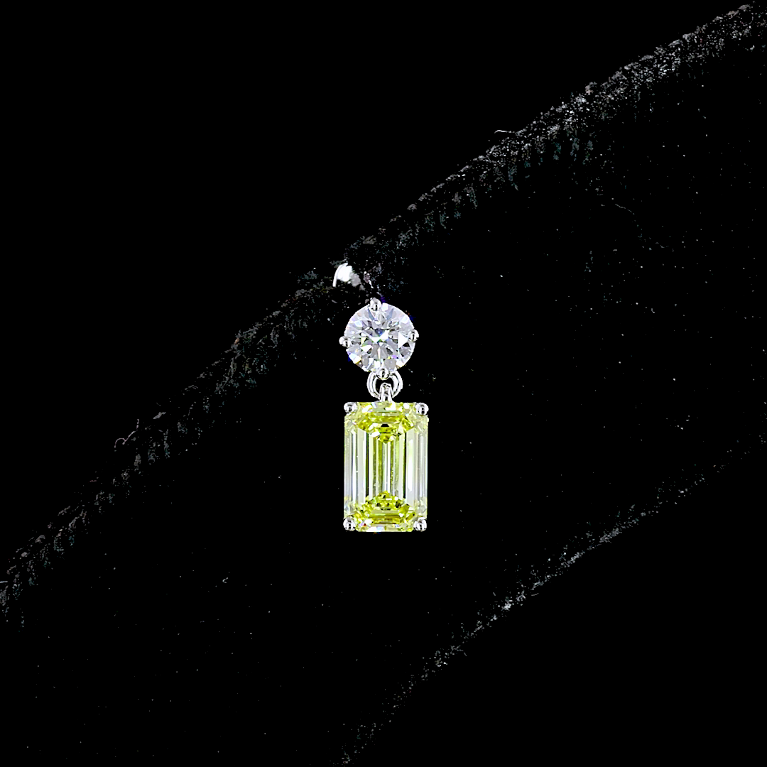 1.14 CT Round Lab Grown Diamond Drop Earrings in 14K White Gold