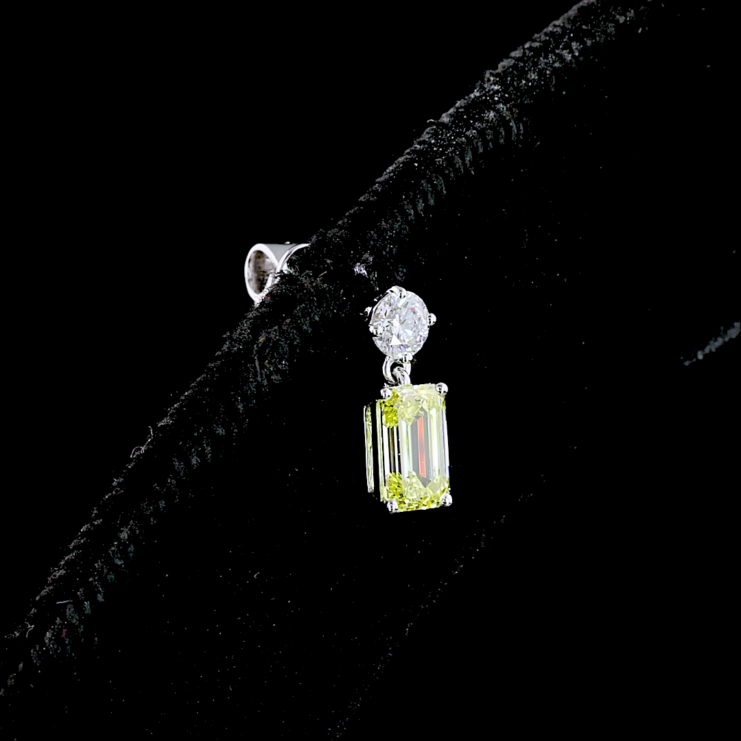 1.14 CT Round Lab Grown Diamond Drop Earrings in 14K White Gold