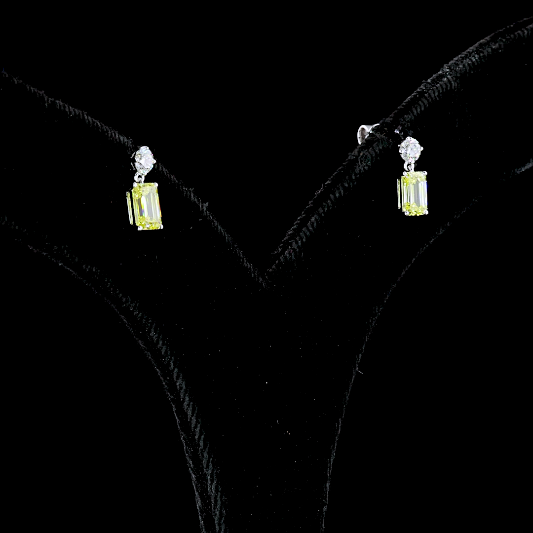 1.14 CT Round Lab Grown Diamond Drop Earrings in 14K White Gold