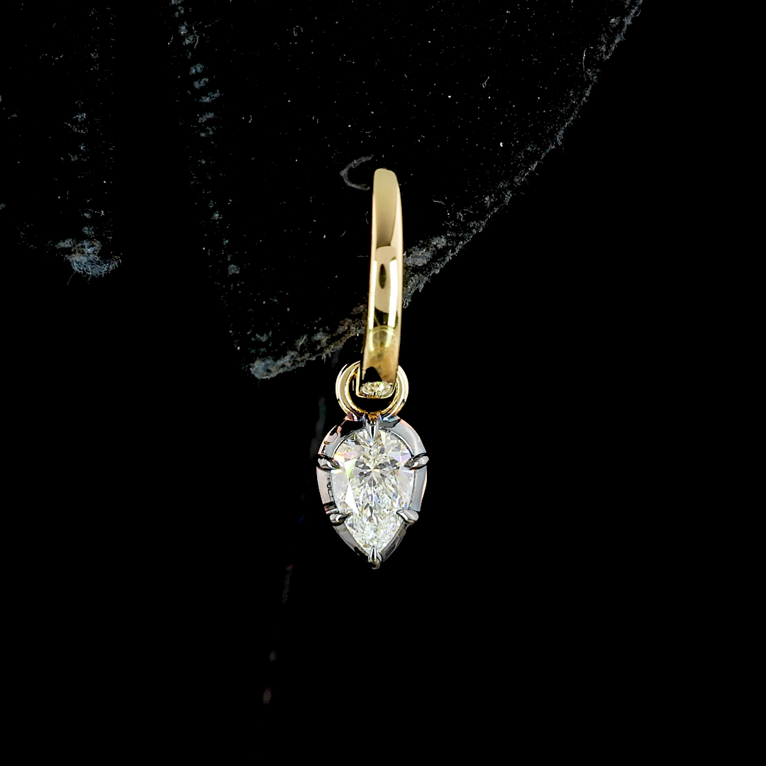 0.53 CT Pear Lab Grown Diamond Drop Earrings in 14K Yellow Gold