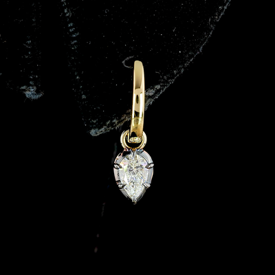 0.53 CT Pear Lab Grown Diamond Drop Earrings in 14K Yellow Gold