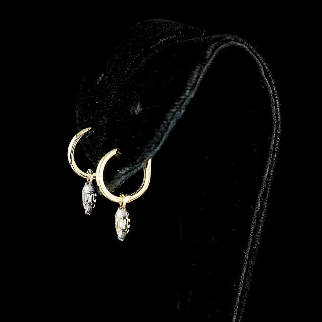 0.53 CT Pear Lab Grown Diamond Drop Earrings in 14K Yellow Gold