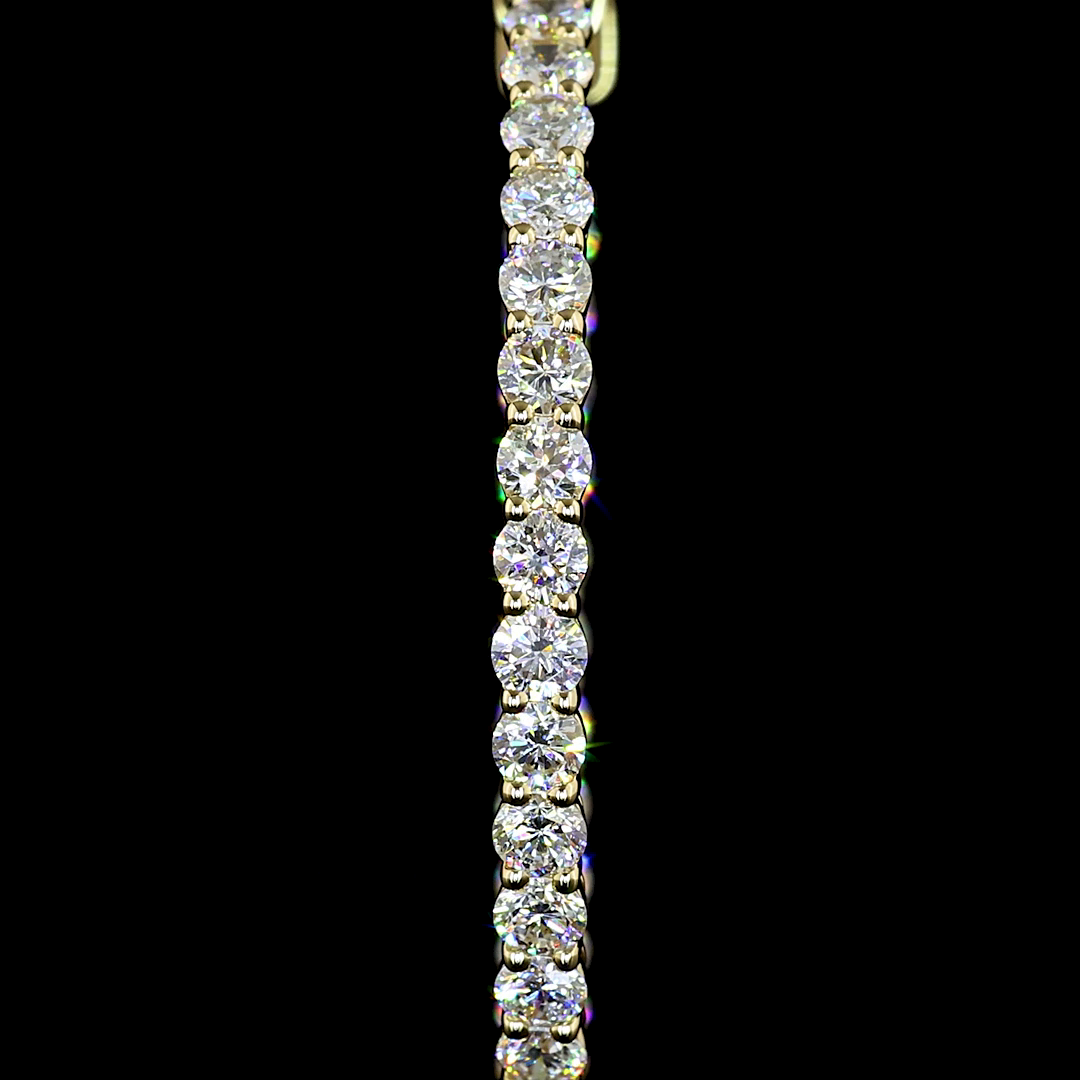 2.78 CT Round Lab Grown Diamond Hoop Earrings in 14K Yellow Gold