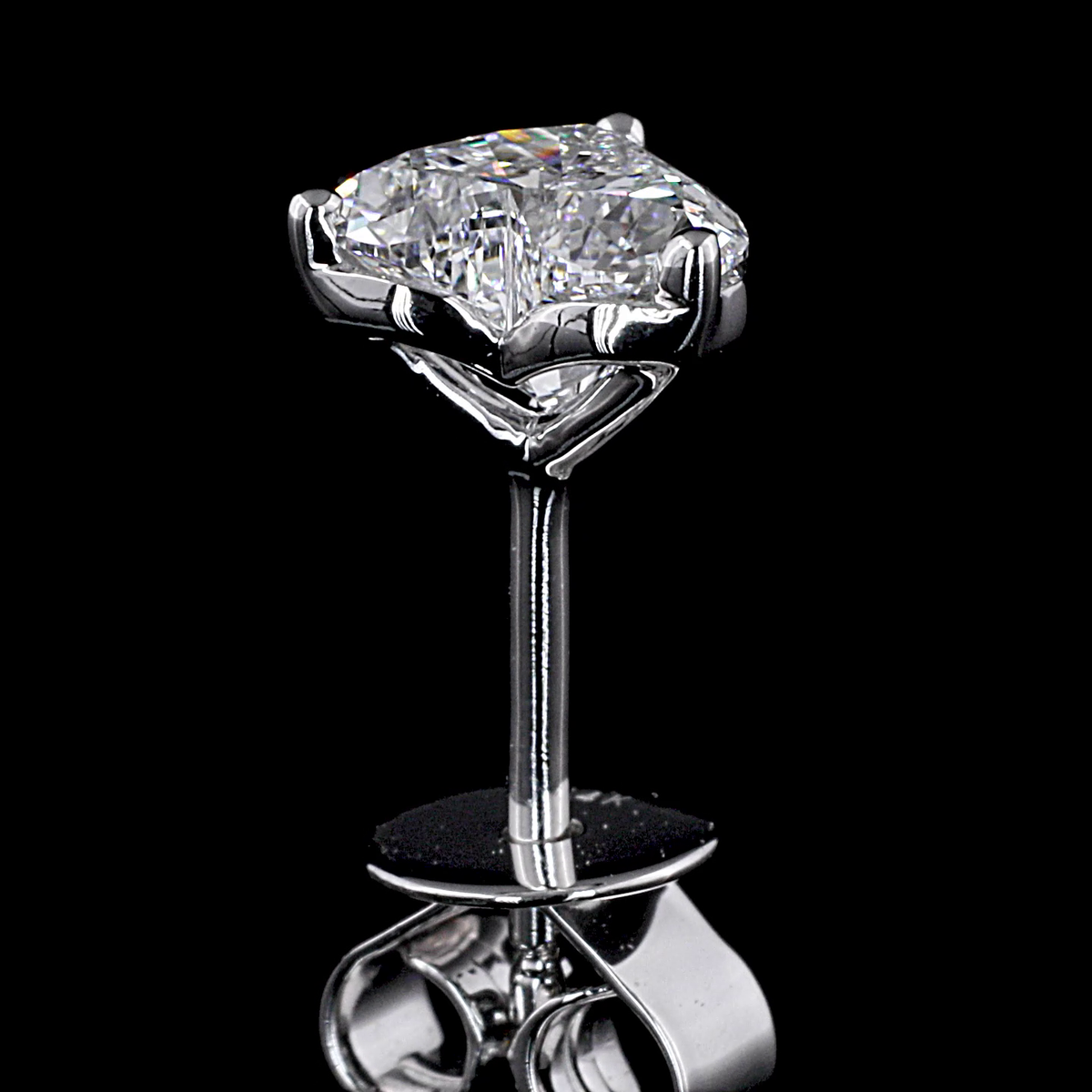1.11 CT Heart Lab Grown Diamond Stud Earrings in 14K White Gold