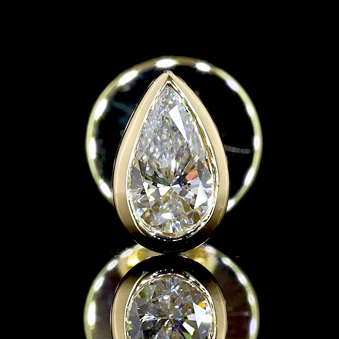 0.3 CT Pear Lab Grown Diamond Stud Earrings in 14K Yellow Gold