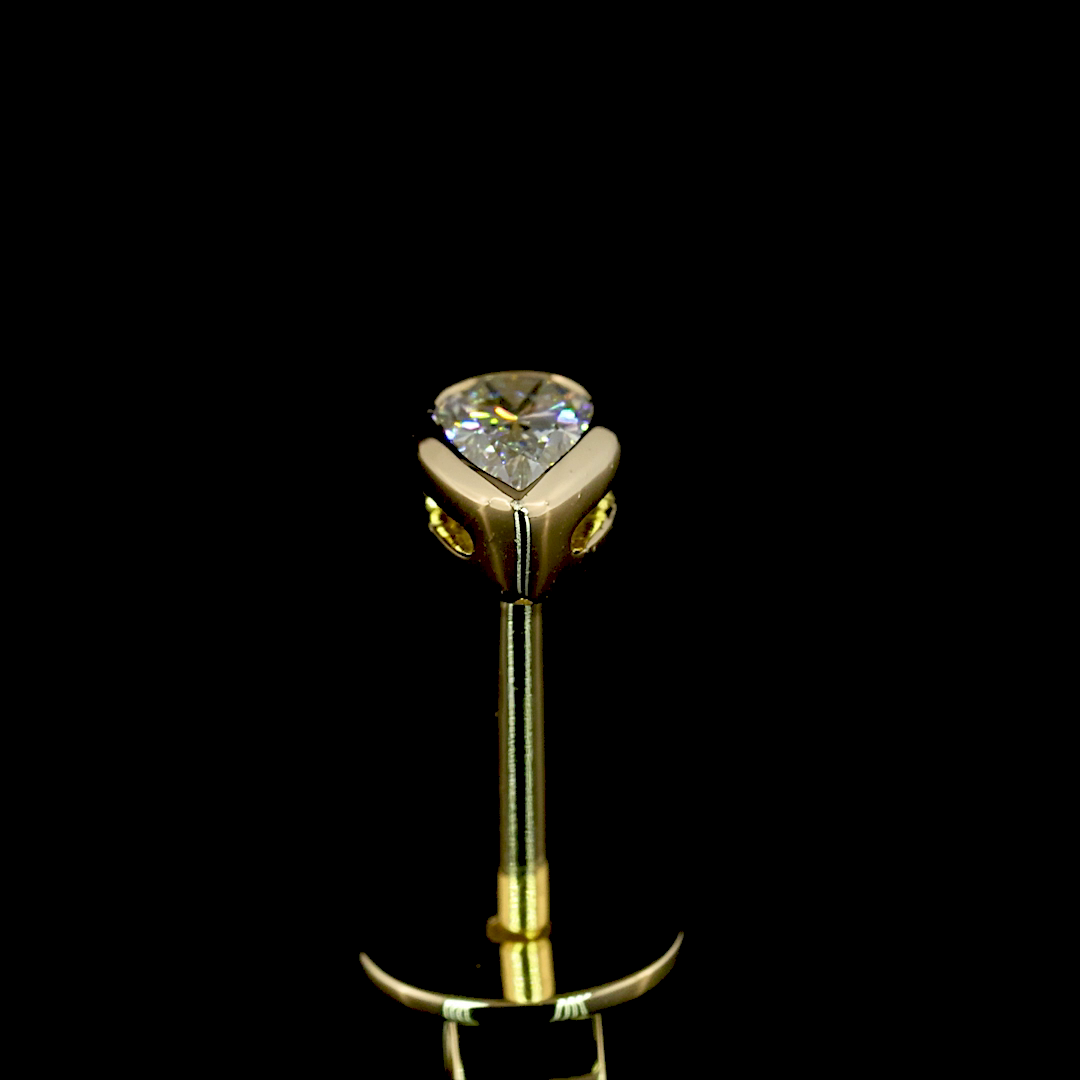 0.3 CT Pear Lab Grown Diamond Stud Earrings in 14K Yellow Gold