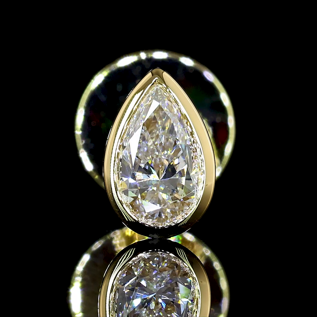 0.33 CT Pear Lab Grown Diamond Stud Earrings in 14K Yellow Gold