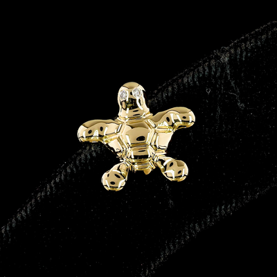 0.03 CT Round Lab Grown Diamond Symbol Earrings in 18K Yellow Gold
