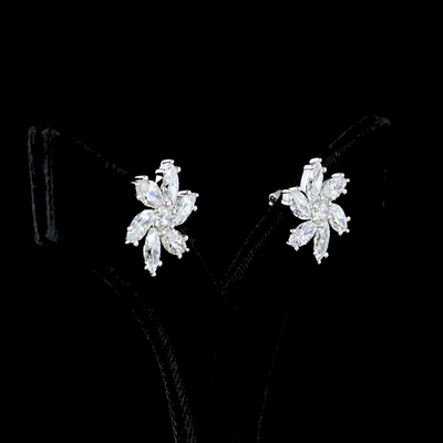 6.06 CT Round Lab Grown Diamond Stud Earrings in 14K White Gold