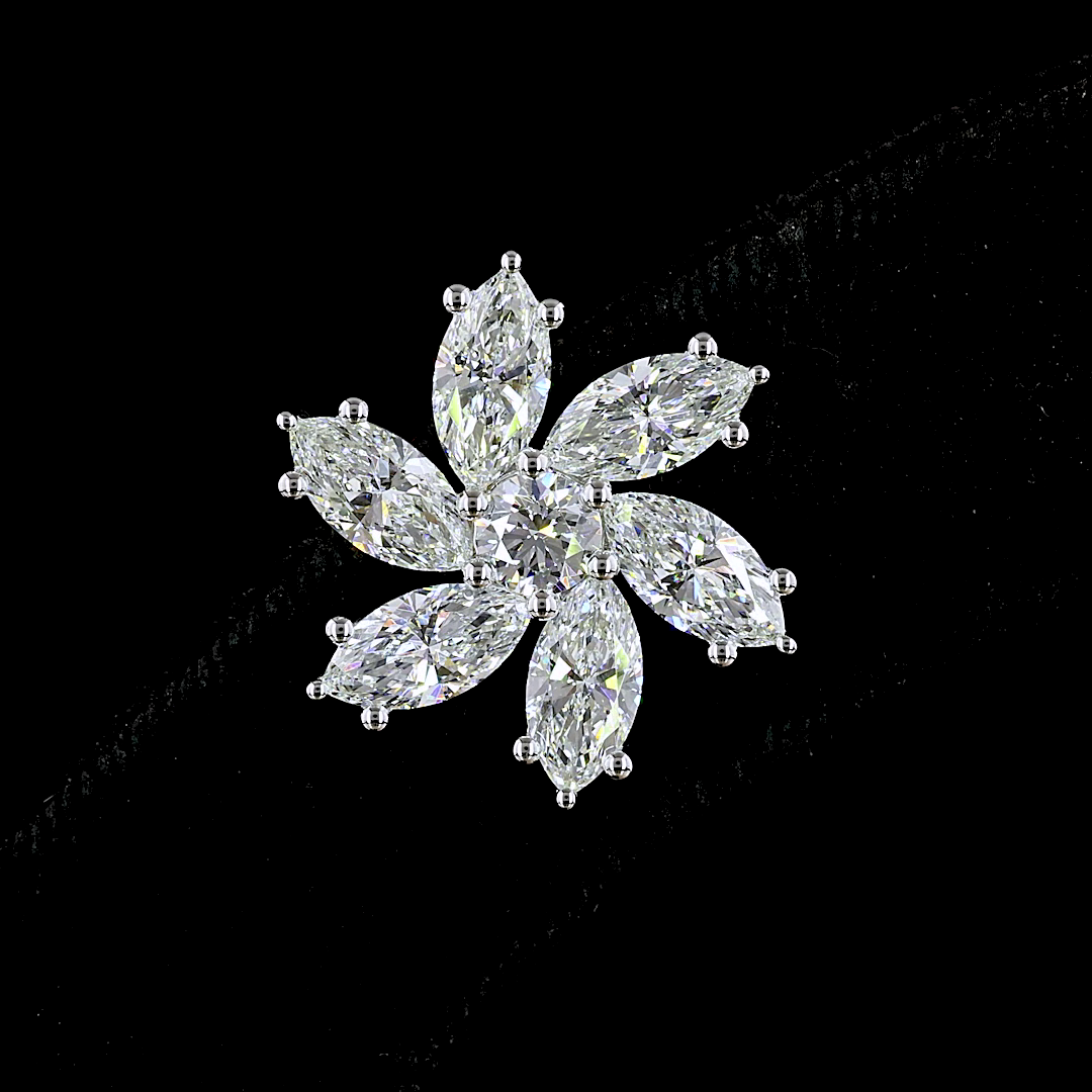 6.06 CT Round Lab Grown Diamond Stud Earrings in 14K White Gold