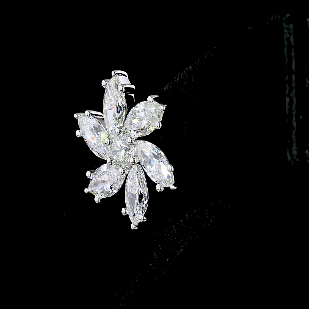 6.06 CT Round Lab Grown Diamond Stud Earrings in 14K White Gold
