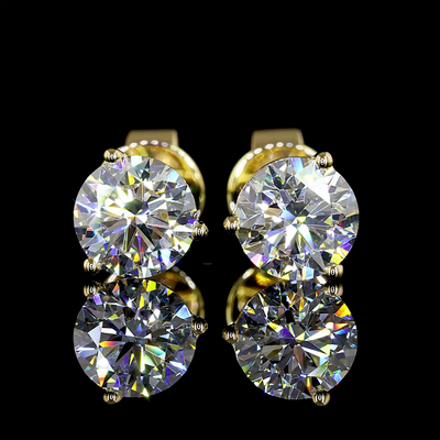 1.56 CT Round Lab Grown Diamond Martini Earrings in 18K Yellow Gold