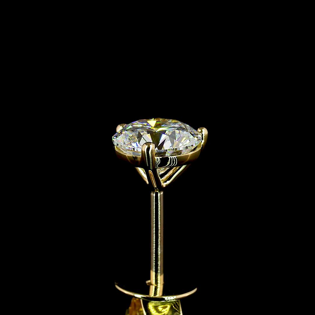 1.56 CT Round Lab Grown Diamond Martini Earrings in 18K Yellow Gold