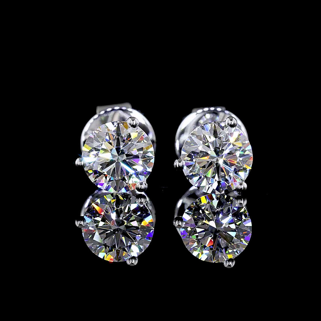 0.99 CT Round Lab Grown Diamond Martini Earrings in 14K White Gold