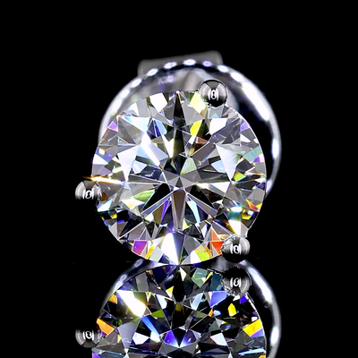 0.99 CT Round Lab Grown Diamond Martini Earrings in 14K White Gold