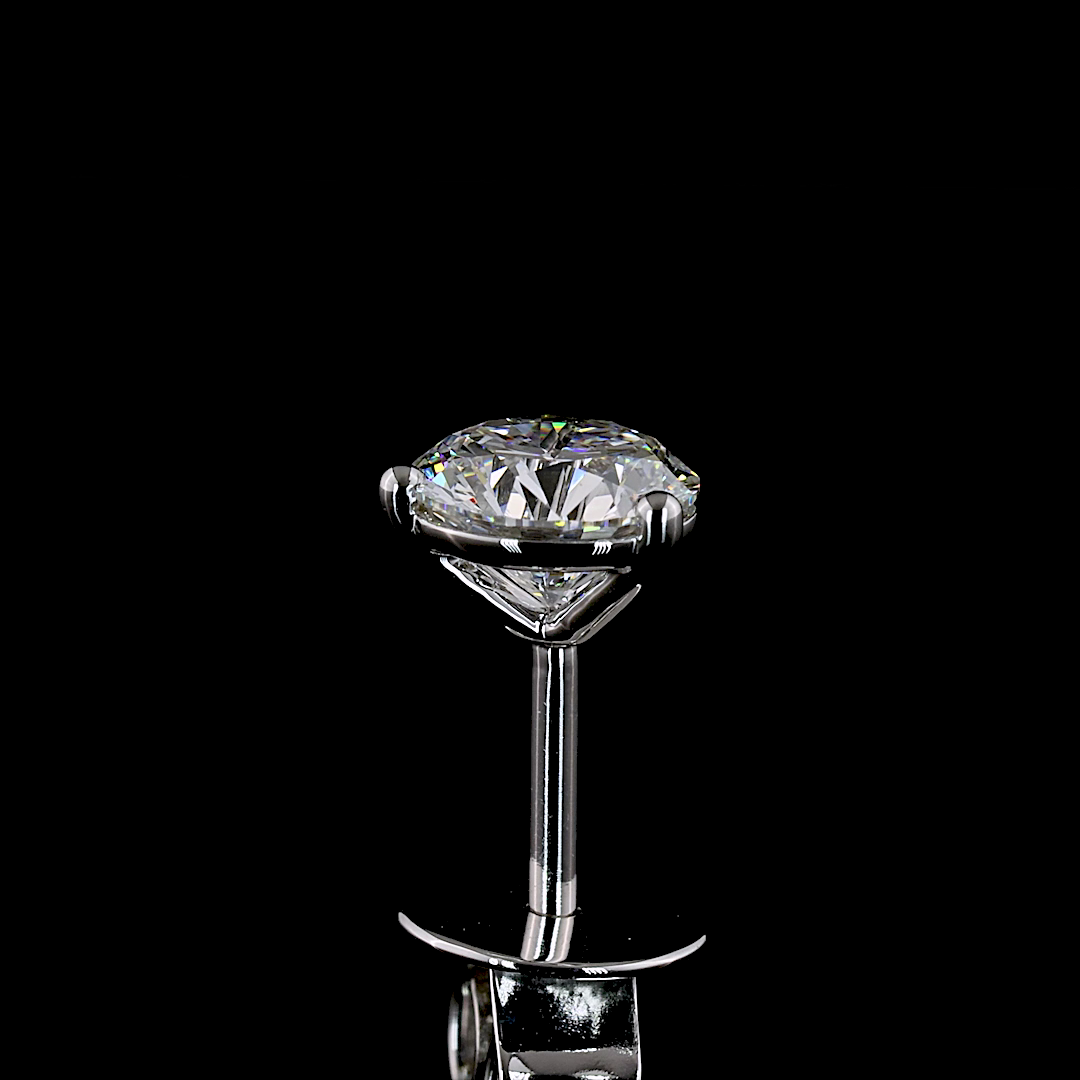0.99 CT Round Lab Grown Diamond Martini Earrings in 14K White Gold