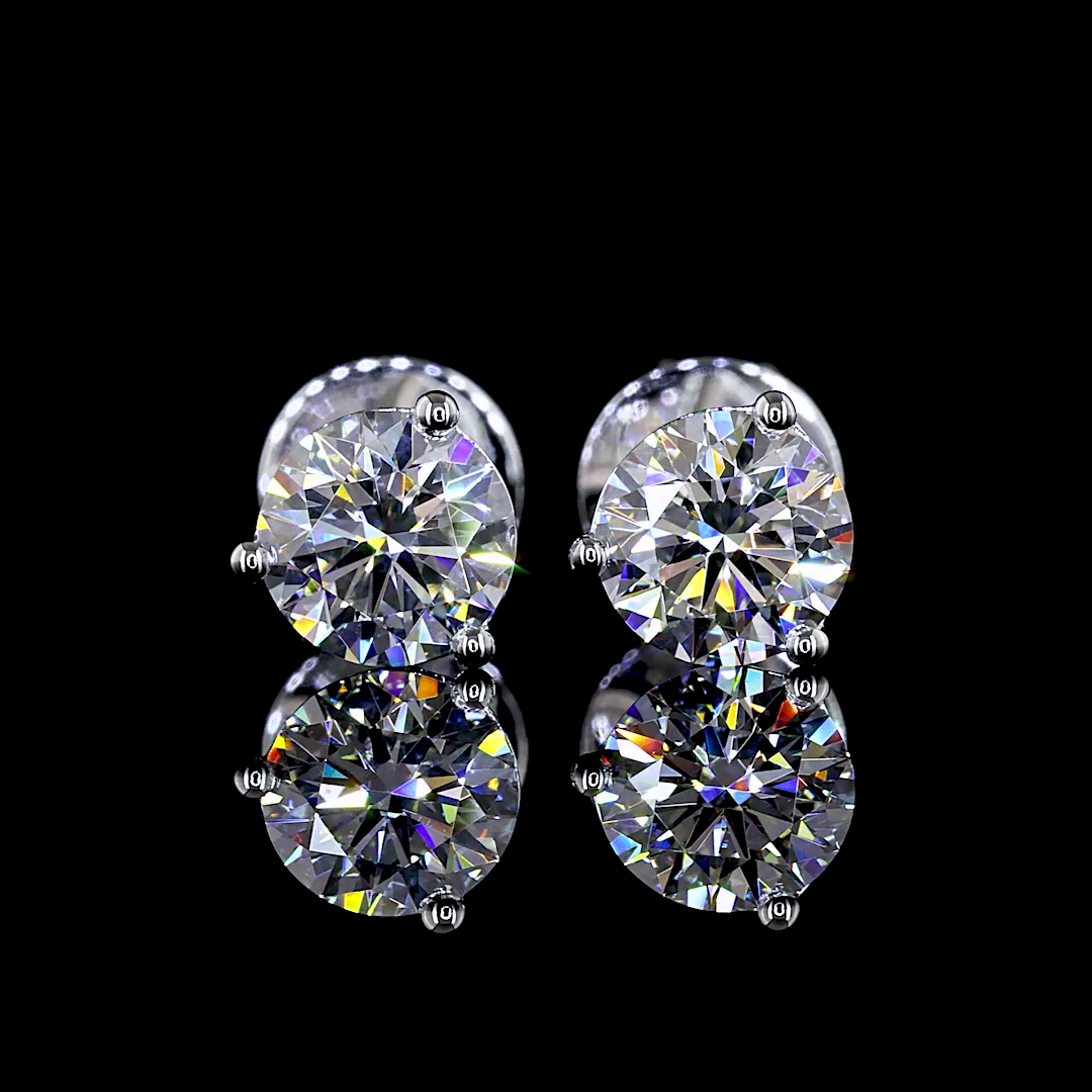 1.05 CT Round Lab Grown Diamond Martini Earrings in 14K White Gold
