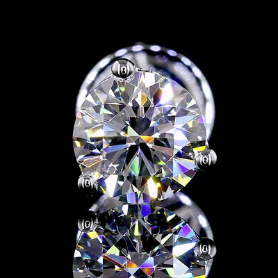 1.05 CT Round Lab Grown Diamond Martini Earrings in 14K White Gold