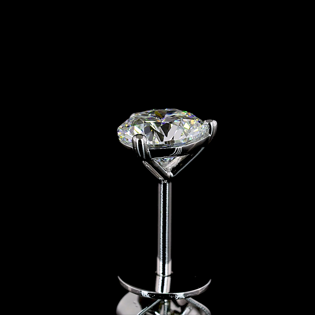 1.05 CT Round Lab Grown Diamond Martini Earrings in 14K White Gold