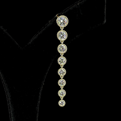 3.55 CT Round Lab Grown Diamond Drop Earrings in 14K White Gold