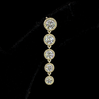 2.82 CT Round Lab Grown Diamond Drop Earrings in 14K Yellow Gold