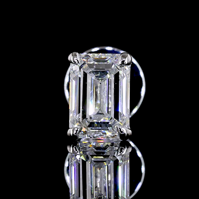 1.08 CT Emerald Lab Grown Diamond Stud Earrings in 14K White Gold