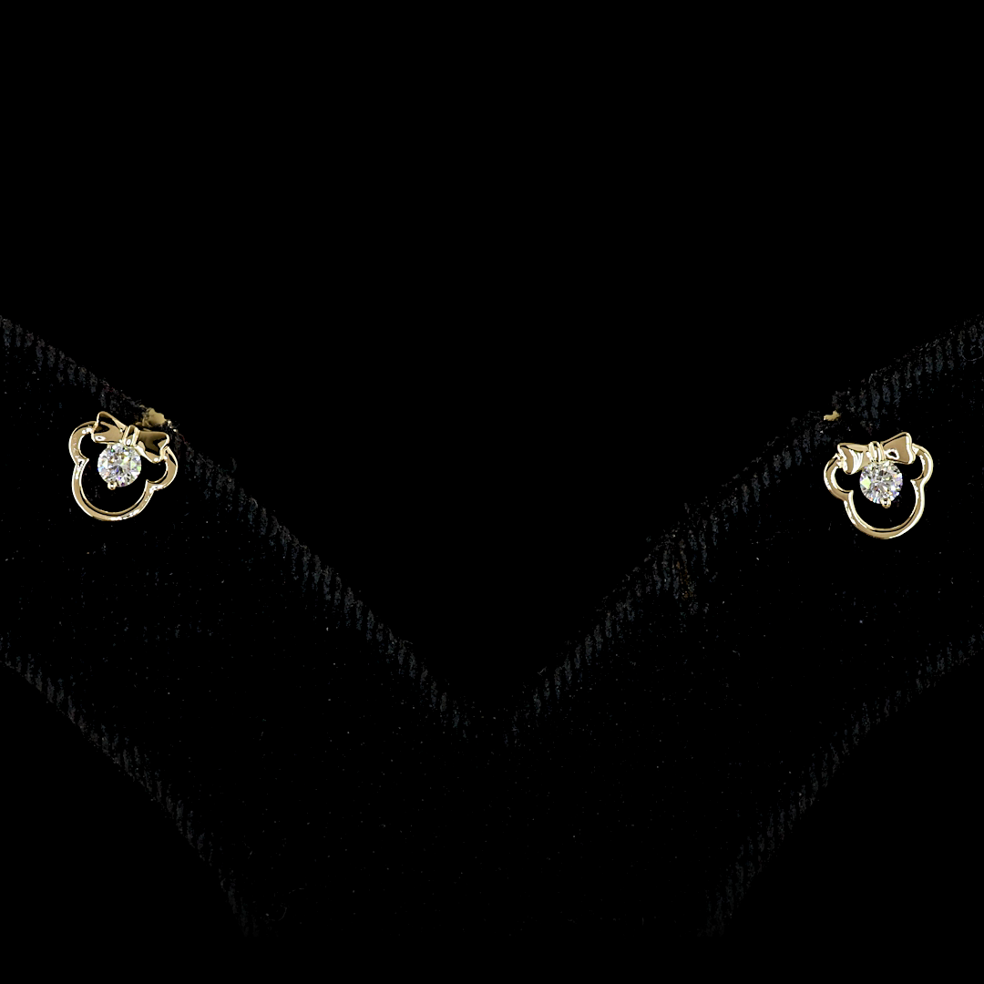 0.11 CT Round Lab Grown Diamond Stud Earrings in 14K Yellow Gold