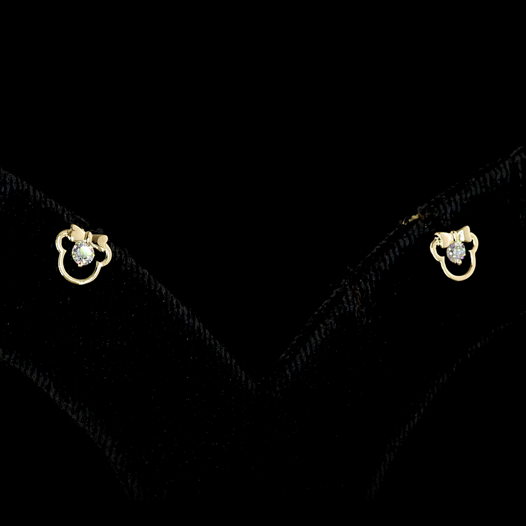 0.11 CT Round Lab Grown Diamond Stud Earrings in 14K Yellow Gold