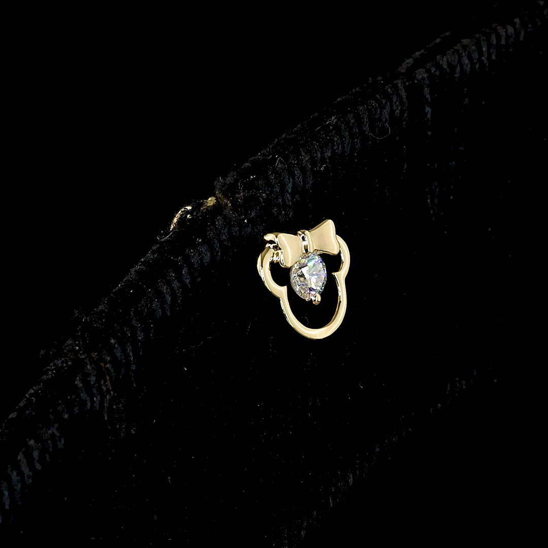 0.11 CT Round Lab Grown Diamond Stud Earrings in 14K Yellow Gold