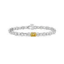 7.72 CT Emerald Lab Grown Diamond Tennis Bracelet in Two Tone Gold